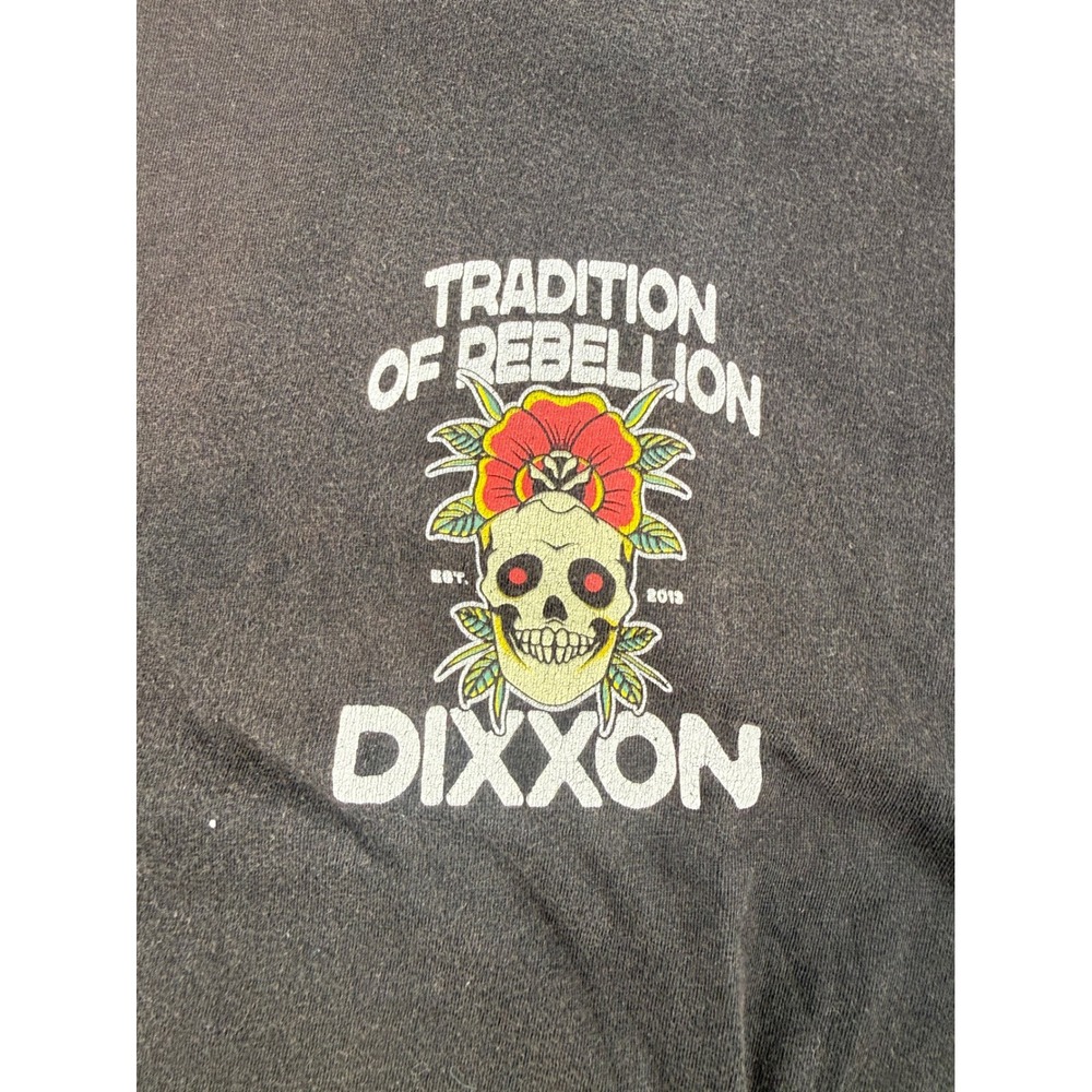Dixxon Tradition of Rebellion Skull Graphic T-Shirt Mens 2X Black Distressed